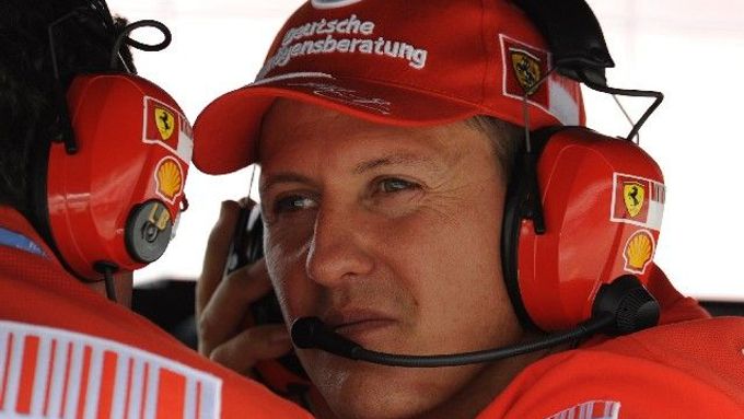 Michael Schumacher v boxech Ferrari