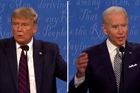 Prezident Donald Trump a jeho demokratický vyzyvatel Joe Biden v první předvolební debatě.