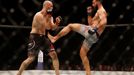 Mixed Martial Arts - Ultimate Fighting Championship - UFC - Volkan Oezdemir v Dominick Reyes - O2 Arena, London, Britain - March 16, 2019   Volkan Oezdemir in action agai