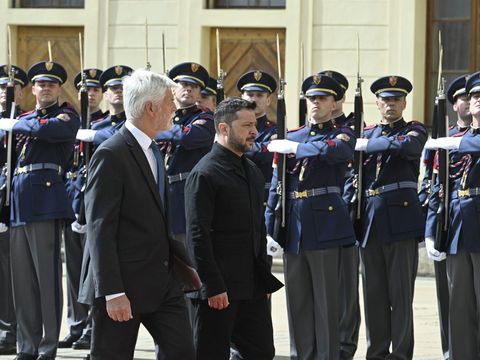Pavel na Hradě přijal ukrajinského prezidenta Zelenského a jeho manželku Olenu