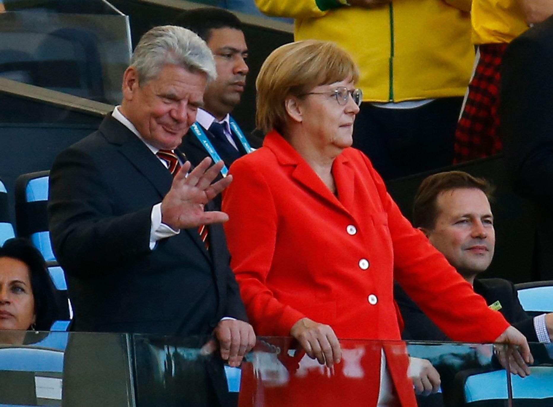 MS 2014, Argentina-Německo: německý prezident Joachim Gauck a kancléřka Angela Merkelová