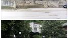 A combination of pictures show the scene of a restaurant in the year 1998 (at top) and a newly-constructed cafe in the year 2012 (at bottom) after the Srebrenica massacre in Srebrenica. During the war, Bosnian Serb forces commanded by General Ratko Mladic killed up to 8000 Muslim men and boys in the Srebrenica area. Bosnian Serb army commander Mladic, who personally witnessed the capture of Srebrenica, was arrested in Serbia in May 2011 after 16 years on the run. He is accused of genocide for orchestrating the massacre and for his role in the siege of Bosnia's capital Sarajevo. Some 520 recently discovered Bosnian Muslim victims' remains from the Srebrenica massacre will be buried on July 11 at the Memorial center in Potocari. The International Commission for Missing Persons has so far identified more than 7,000 Srebrenica victims. REUTERS/Staff (BOSNIA AND HERZEGOVINA - Tags: CITYSPACE CIVIL UNREST CRIME LAW CONFLICT TPX IMAGES OF THE DAY) Published: Čec. 9, 2012, 5:12 odp.