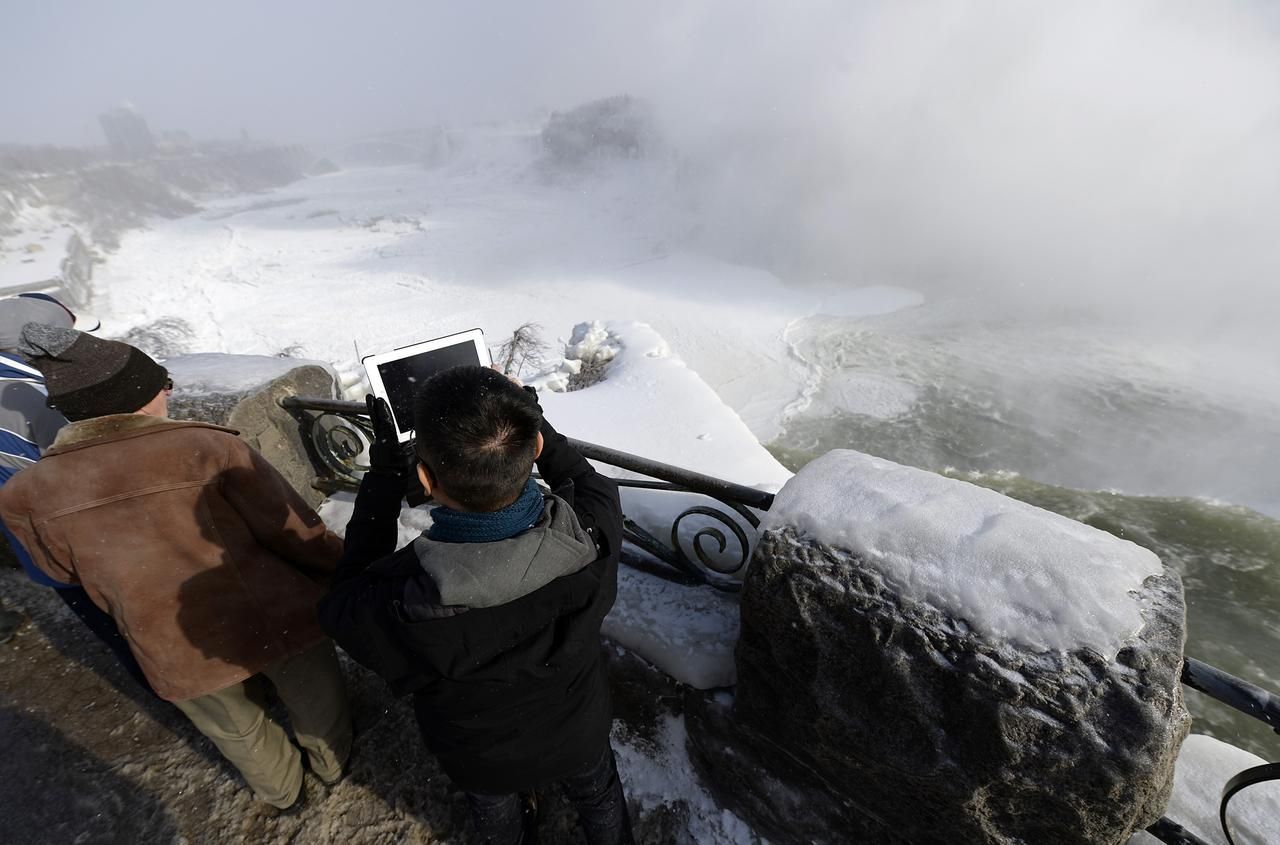 Zamrzlé niagarské vodopády