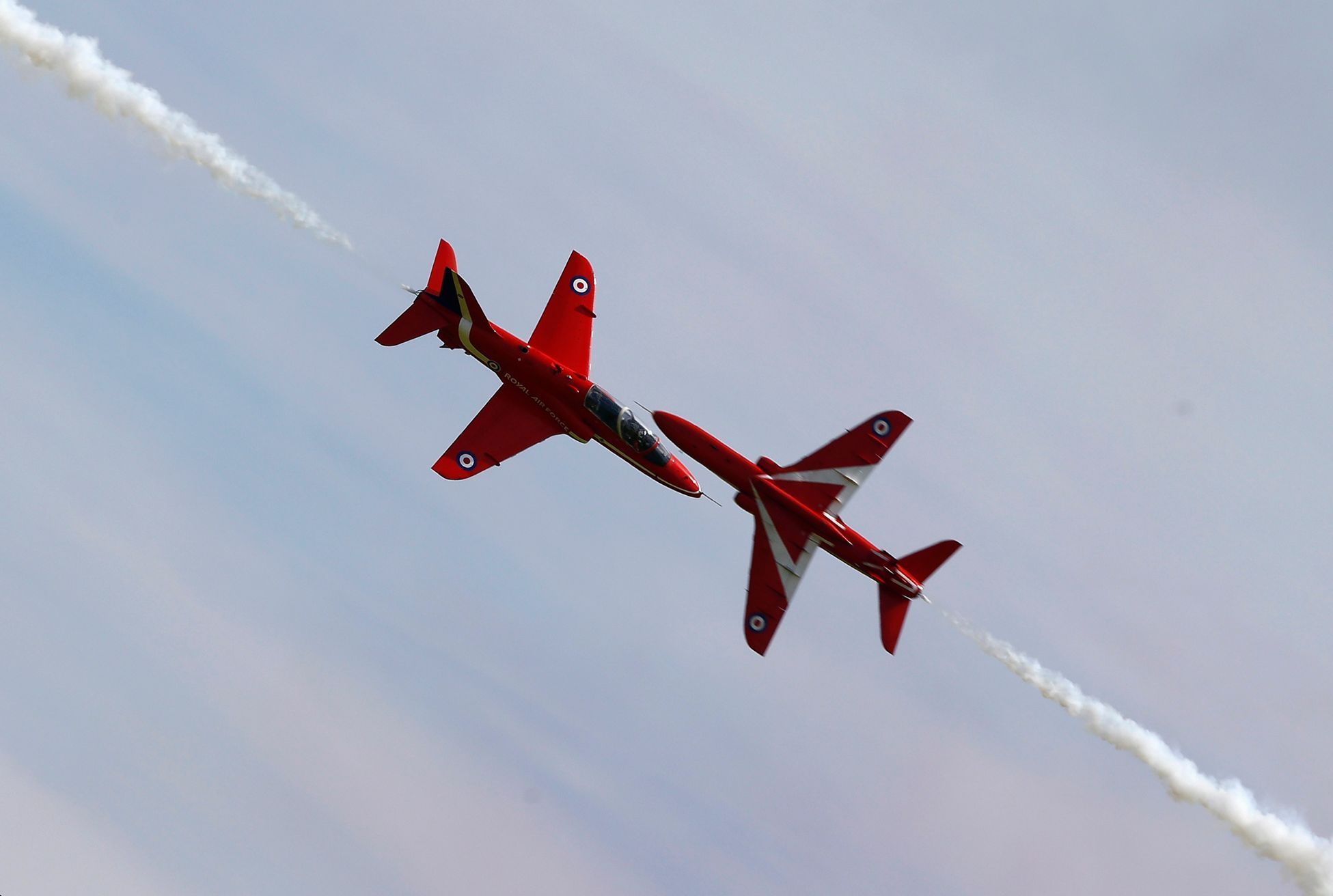 The Red Arrows perform before the British Grand Prix at the