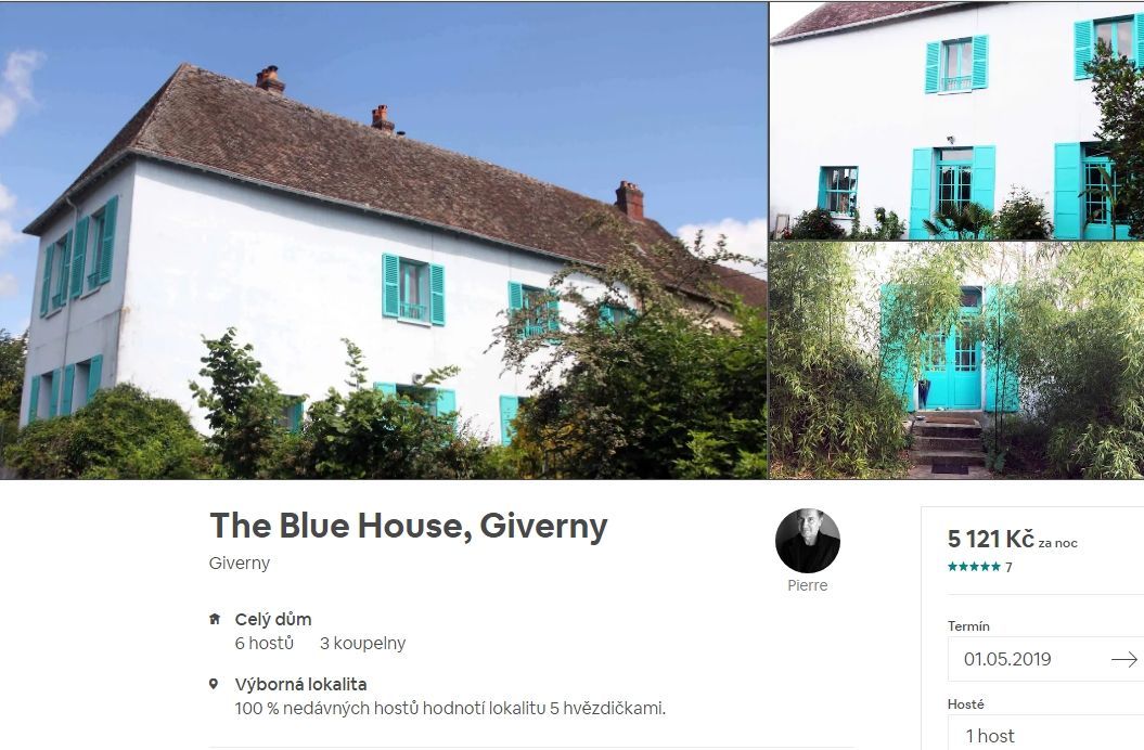 Airbnb, La Maison bleu, Giverny, Francie