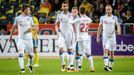 Czech Republic's Lukas Maracek, Tomas Sivok, Vladimir Darida and Daniel Kolar celebrate a goal scored by Matej Vydra (unseen) during the friendly soccer match against Swe