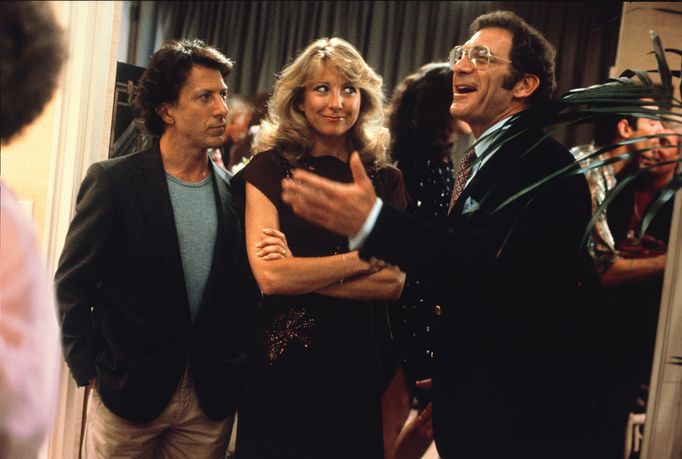 Dustin Hoffman, Teri Garr a Sydney Pollack ve filmu Tootsie z roku 1982.