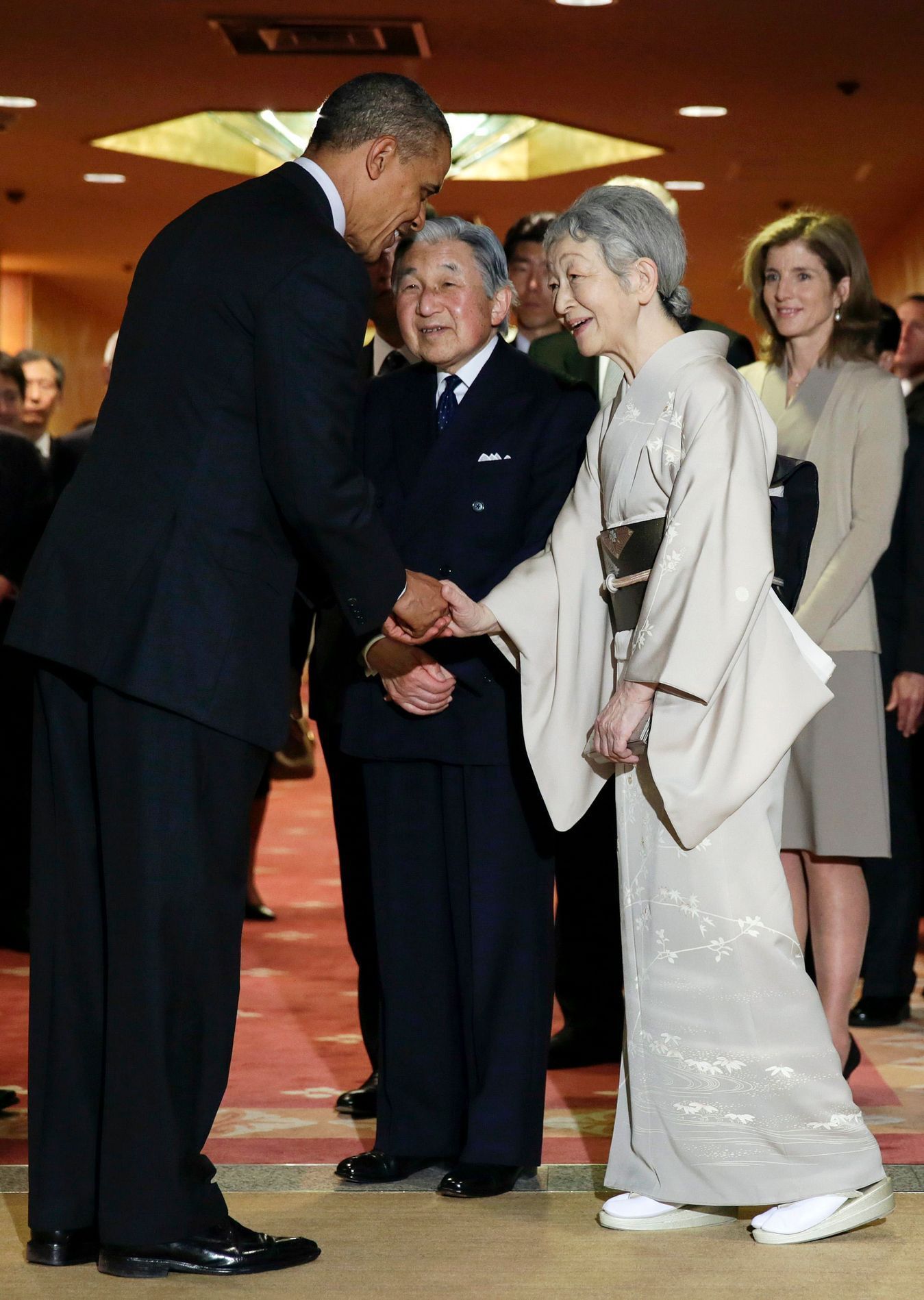 Barack Obama a japonský císařský pár