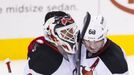 Jaromír Jágr a Martin Brodeur v dresu New Jersey Devils