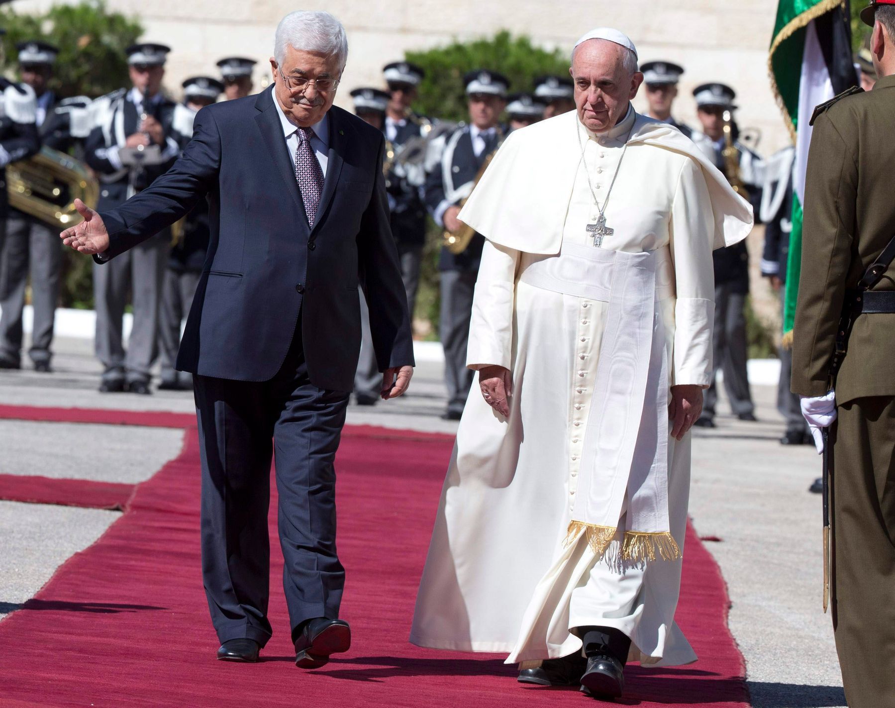 Papež František s Mahmúdem Abbásem v Betlémě