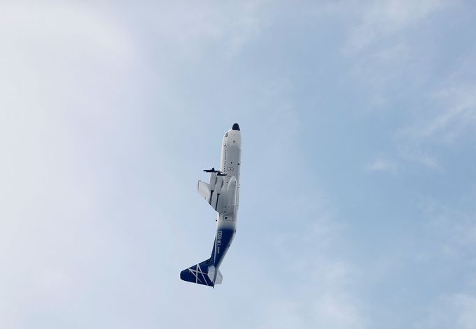 Farnborough Airshow - přehlídka letecké techniky, červenec 2018. Letoun společnosti Lockheed Martin