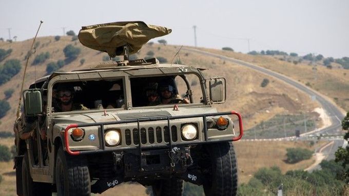Izraelská armáda na Golanských výšinách.