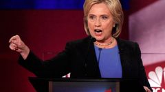 Hillary Clintonová v předvolební debatě demokratických kandidátů na prezidenta USA