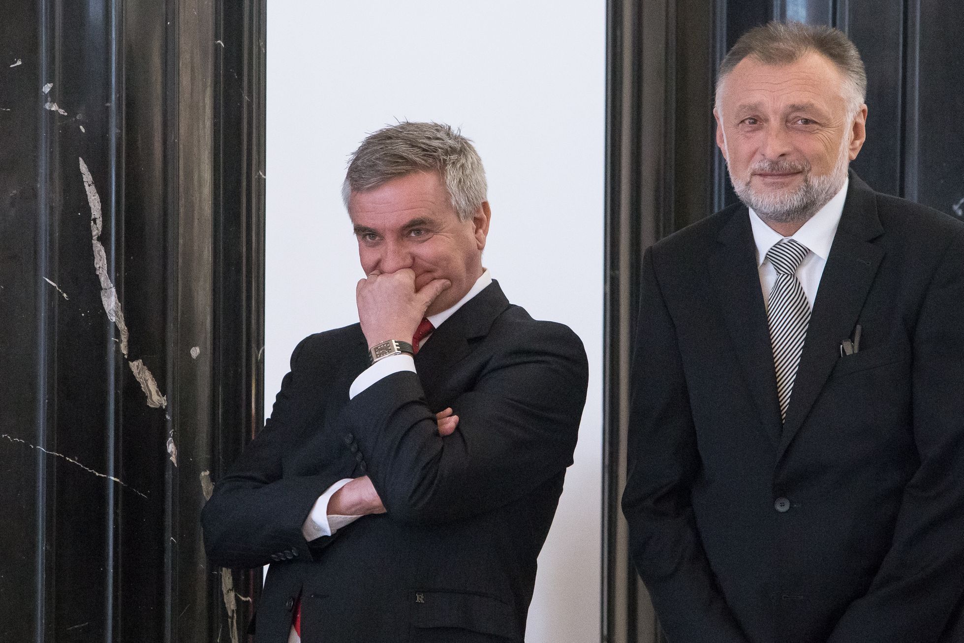 Miloš Zeman oznámil kandidaturu na prezidenta - jeho TK, aktivisté před Hradem