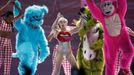 U.S. singer Miley Cyrus performs at the O2 Arena in central London