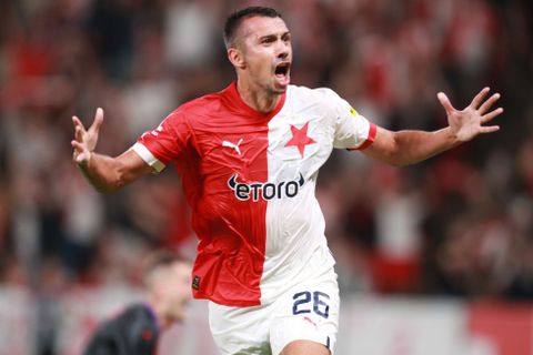 Ivan Schranz v odvetě 4. předkola EKL Slavia - Čenstochová