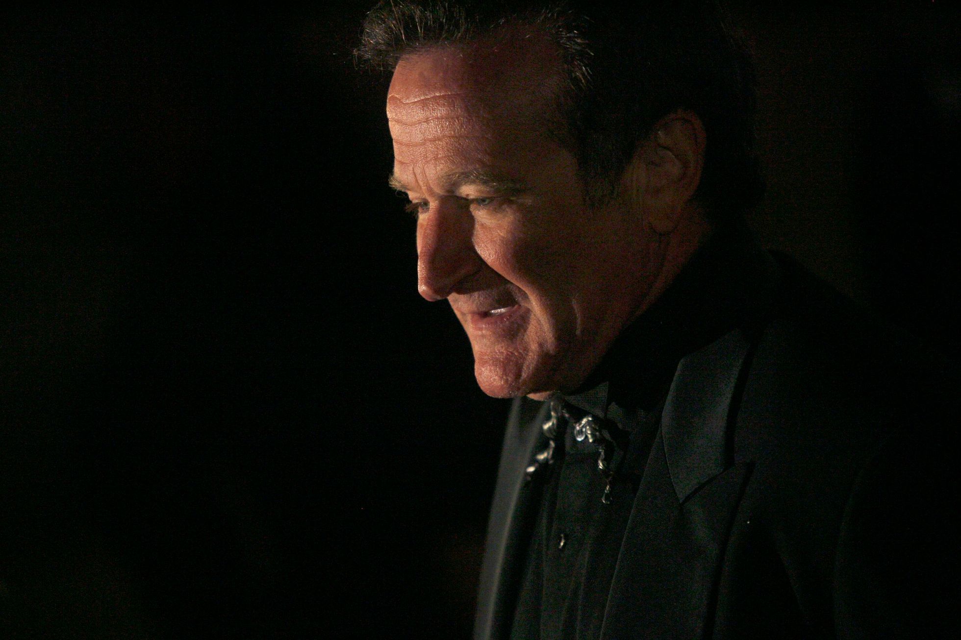 File photo of actor Robin Williams arriving at Elton John's birthday party in New York
