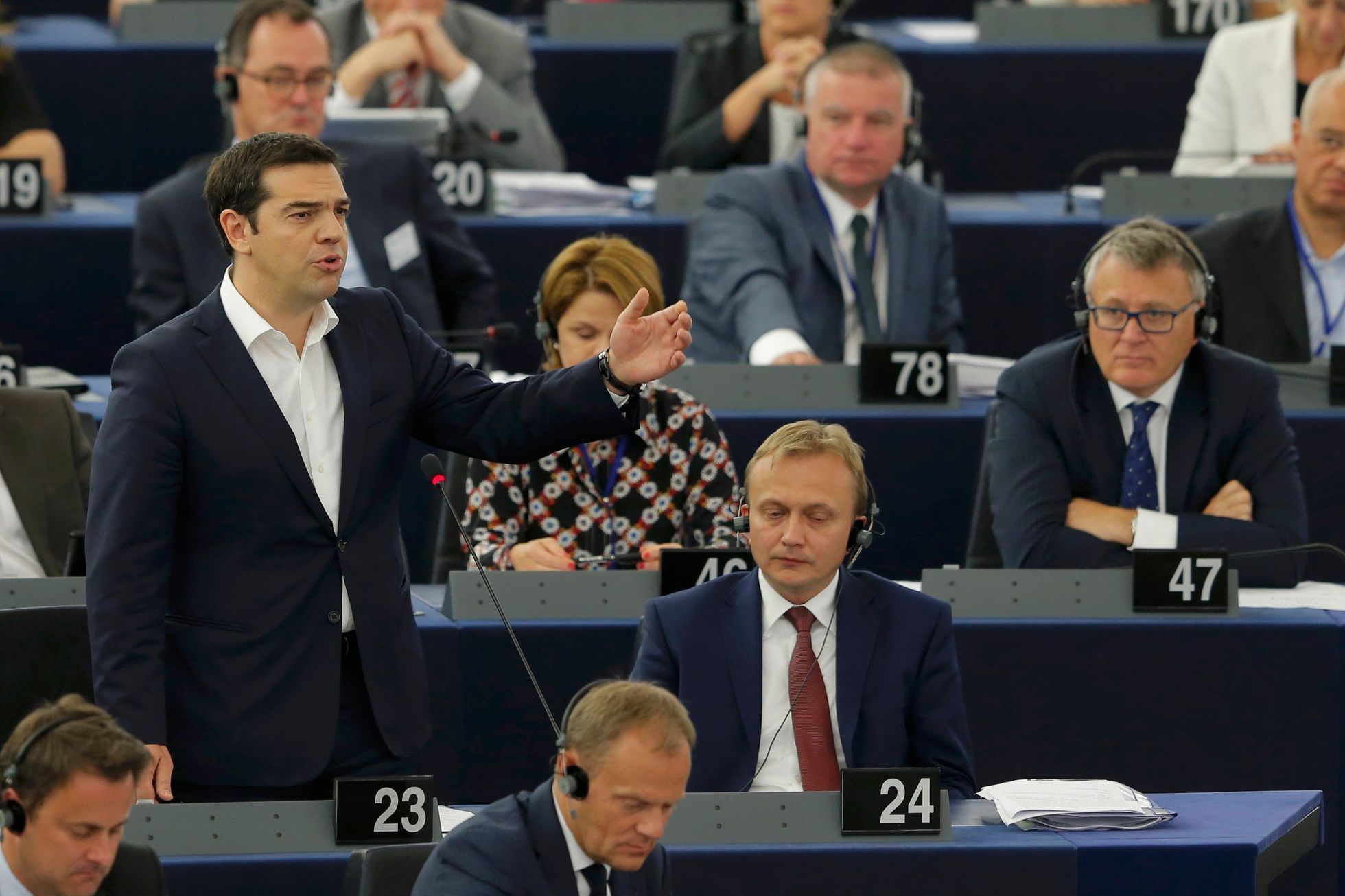 Řecký premiér Alexis Tsipras v Evropském parlamentu ve Štrasburku