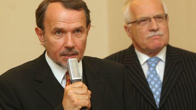 Petr Hájek s prezidentem Klausem.