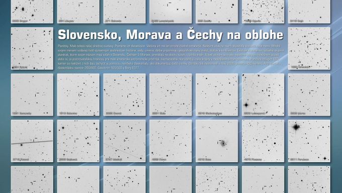 Planetky spjaté se Slovenskem, Moravou a Čechami. Po kliknutí přímo na obrázek se snímek zvětší, ale pak si jej ještě sami zvětšete ve svém prohlížeči.