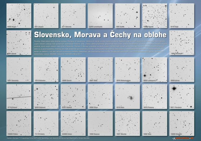 Planetky spjaté se Slovenskem, Moravou a Čechami. Po kliknutí přímo na obrázek se snímek zvětší, ale pak si jej ještě sami zvětšete ve svém prohlížeči.