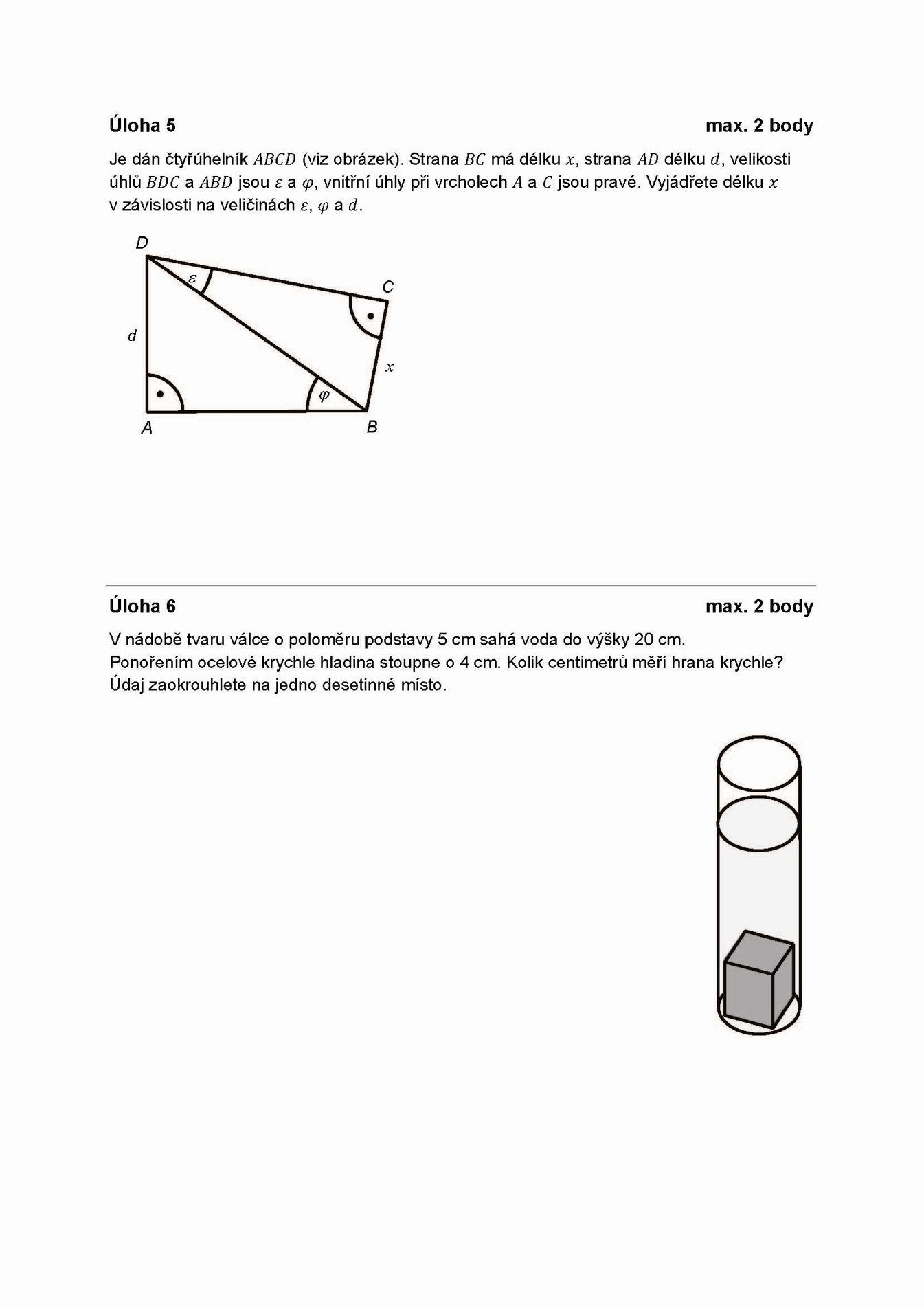 Matematika - státní maturita - vyšší obtížnost 3
