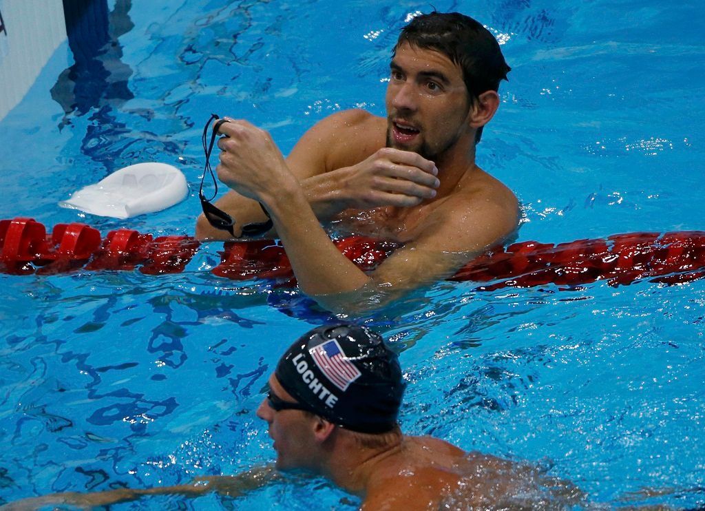 Michael Phelps a Ryan Lochte, trénink na olympiádě v Londýně 2012