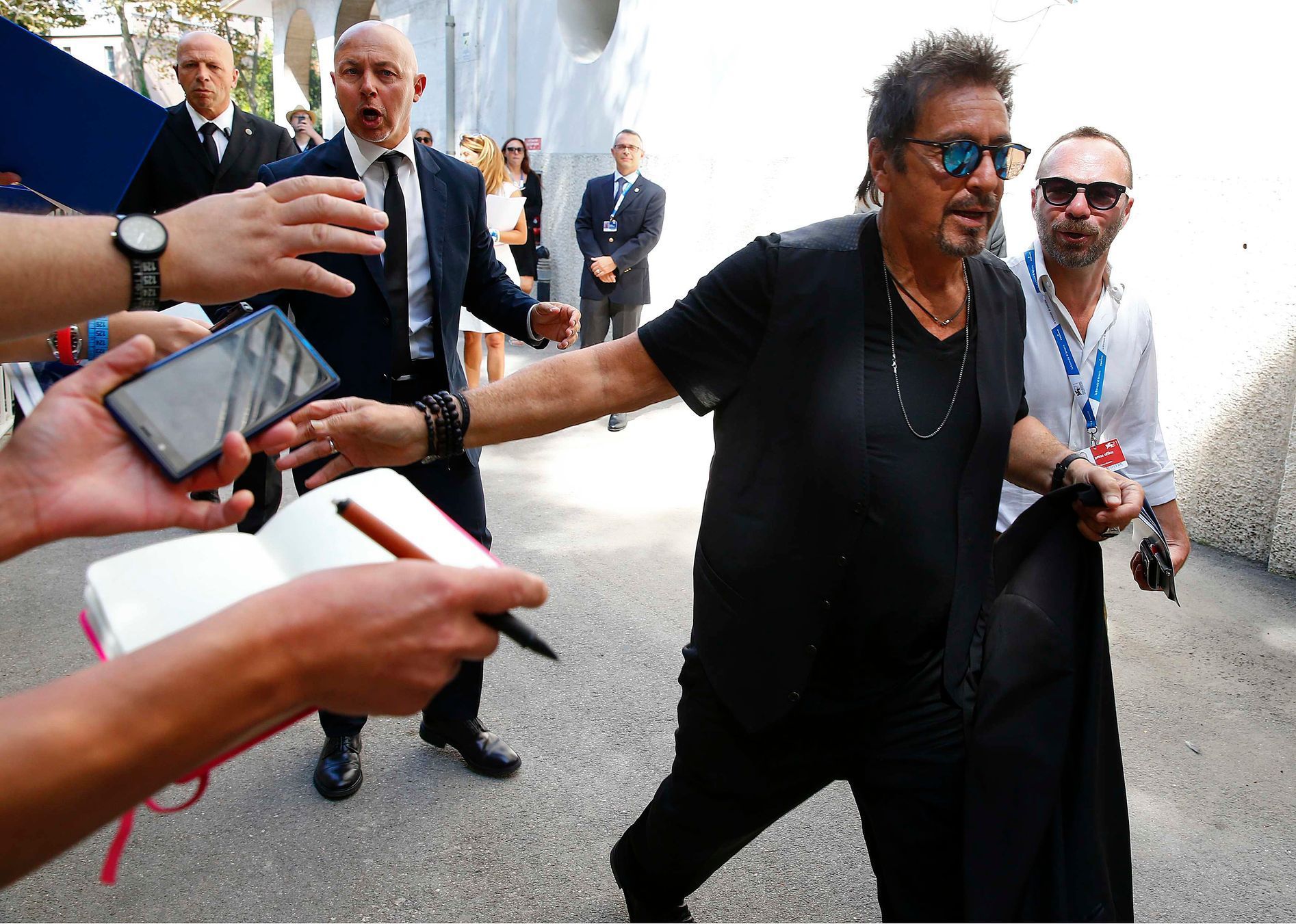 Cast member Al Pacino arrives to attend the photo call for the movie &quot;The Humbling&quot; at the 71st Venice Film Festival