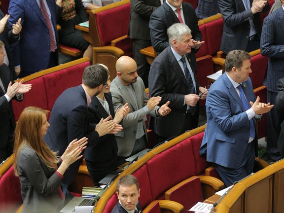 Mustafa Najom s kolegy v ukrajinském parlamentu. 