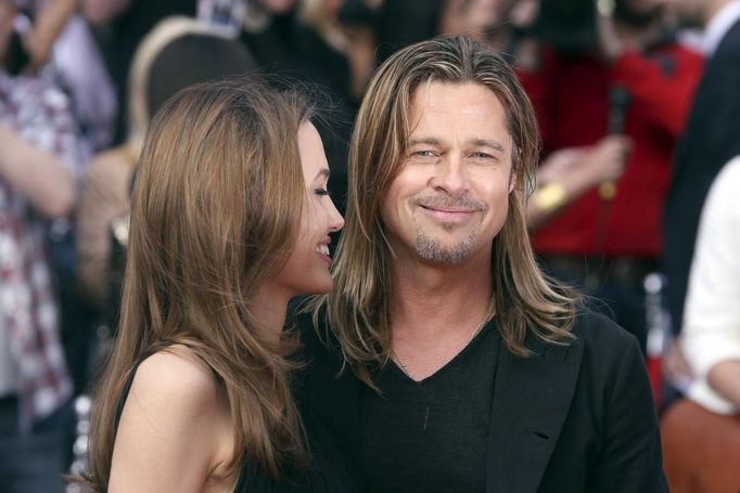 Angelina Jolie a Brad Pitt na premiéře filmu World War Z