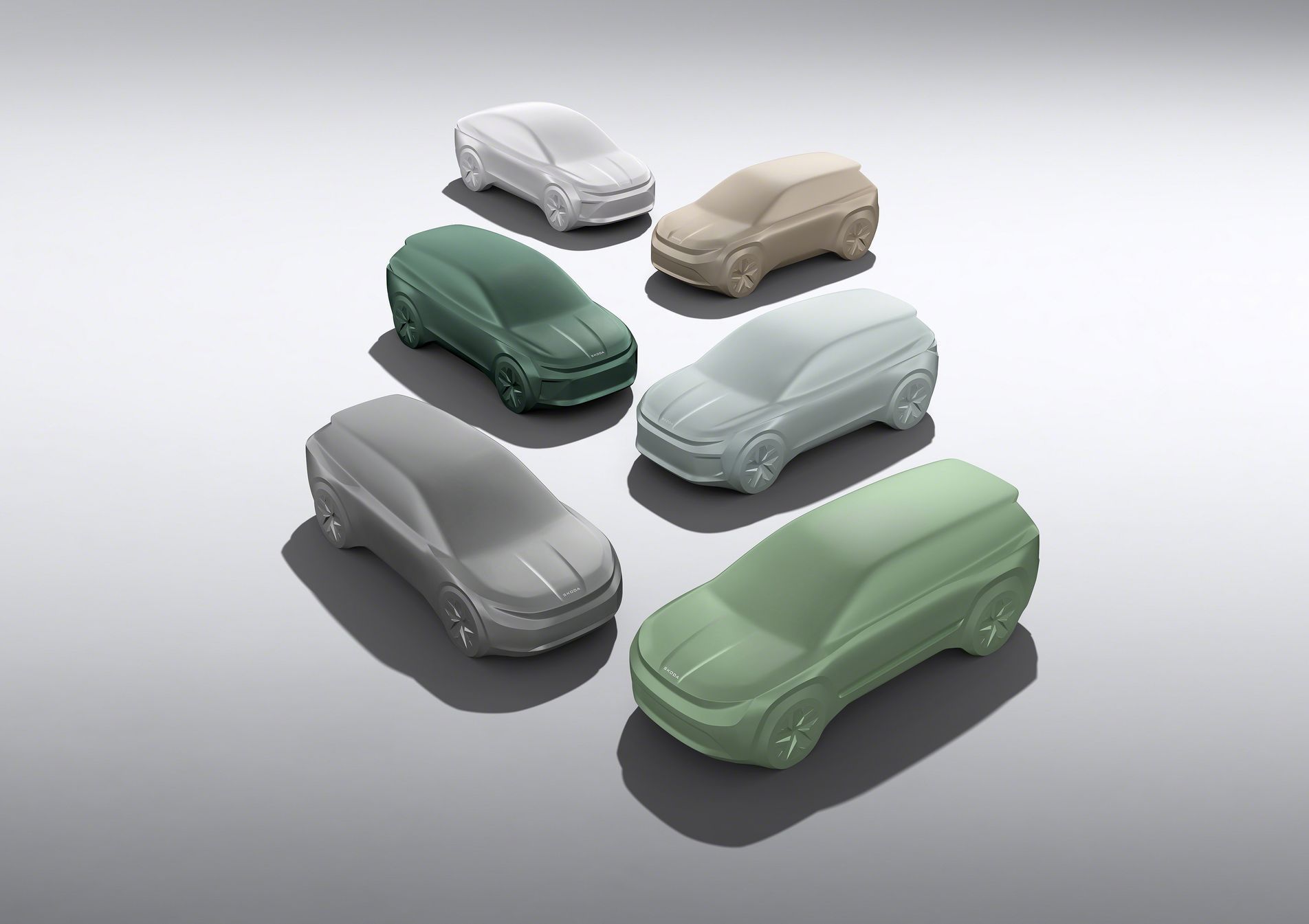 Škoda Auto - sochy chystaných elektromobilů