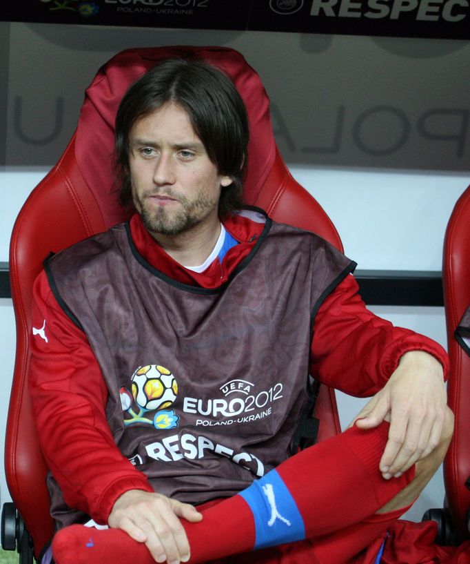 Tomáš Rosický při zápase s Portugalskem