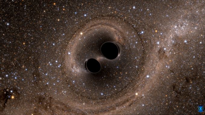 Kolize dvou černých děr (ilustrační foto).