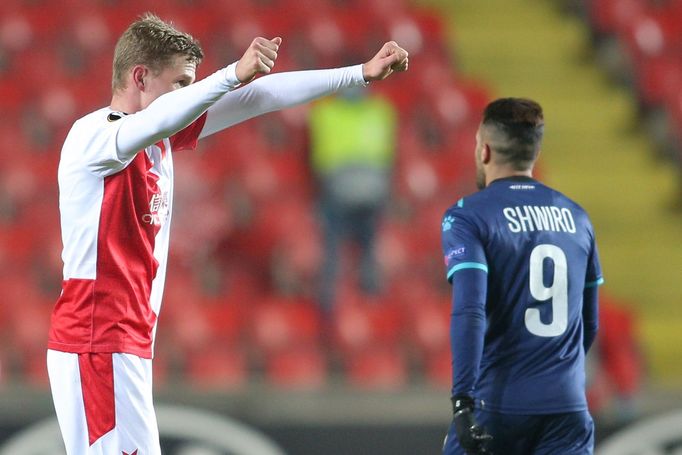 Slávisté slaví v zápase Evropské ligy Slavia - Beer Ševa