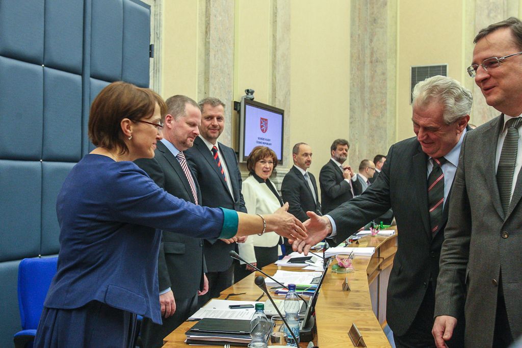 Miloš Zeman poprvé na jednání vlády