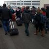 Passengers at the scene of explosions at Zaventem airport near Brussels