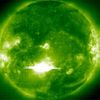 Massive Flare Erupts From Sun The Solar and Heliospheric Observatory (SOHO) spacecraft captured this image of a solar flare -- the third most powerful ever observed in X-ray wavelengths -- as it erupted from the sun early on Tuesday, October 28, 2003. The flare, in the lower center of the image, was preceded by a Coronal Mass Ejection, which blasted electrically charged gas toward the Earth, threatening to disrupt power grids and satellite operations. SOHO is a joint project being carried out by the European Space Agency and NASA. For more images and movies of the flare and the Coronal Mass Ejection, visit: http://www.nasa.gov/vision/universe/solarsystem/10.28Flare.html For more on SOHO, visit http://sohowww.nascom.nasa.gov/