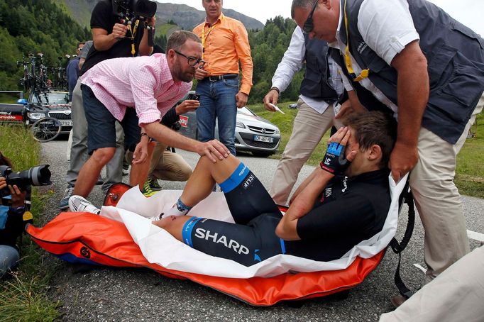 Zraněný Jack Bauer v 19. etapě Tour de France 2013