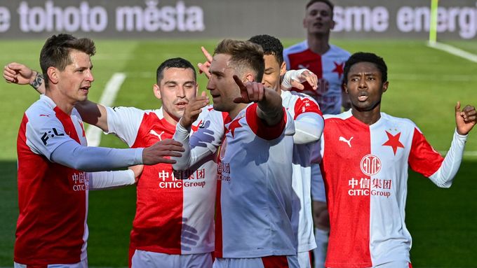 Slavia slaví branku v pohárovém semifinále se Spartou