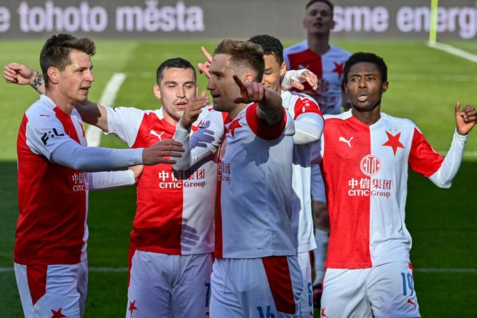 Slavia slaví branku v pohárovém semifinále se Spartou