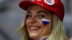 Ruská fanynka ve finále Rusko - Německo na ZOH 2018