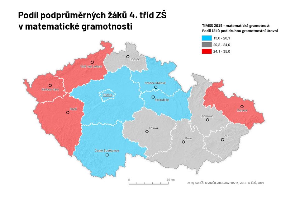 Průzkum, Česká školní inspekce (ČŠI), rozdíly krajů, vzdělání