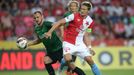 5. kolo fotbalové FORTUNA:LIGY, Slavia - Jablonec: Milan Škoda (vpravo)