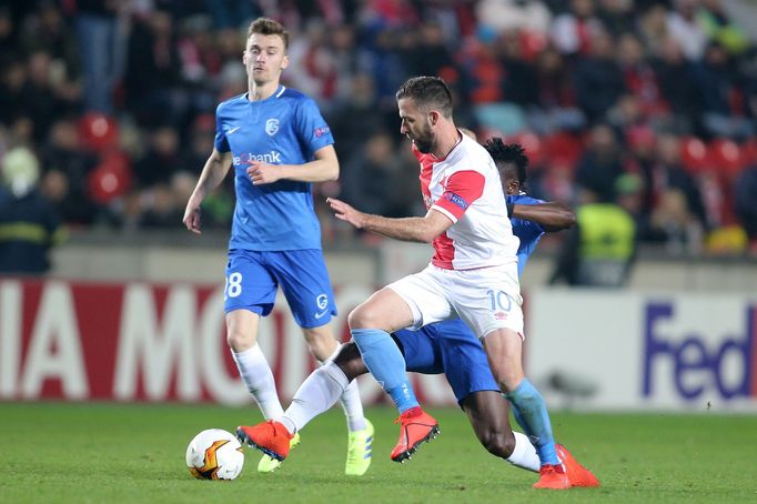 Josef Hušbauer v zápase EL Slavia - Genk