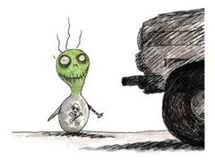 kresby Tima Burtona ke knize Trudný konec ústřičného chlapečka