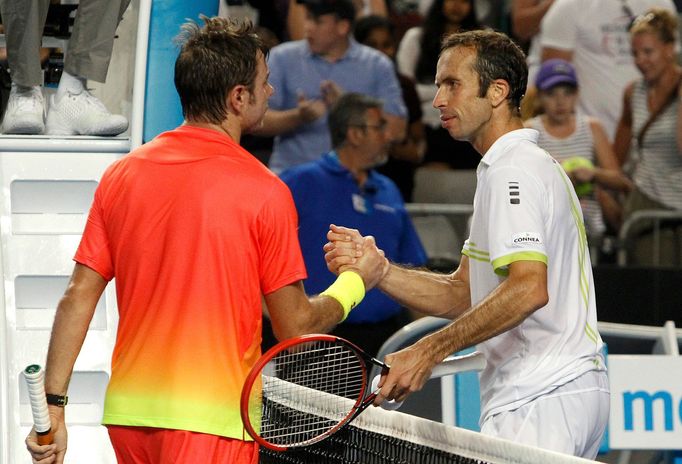 Stan Wawrinka a Radek Štěpánek na Australian Open 2016