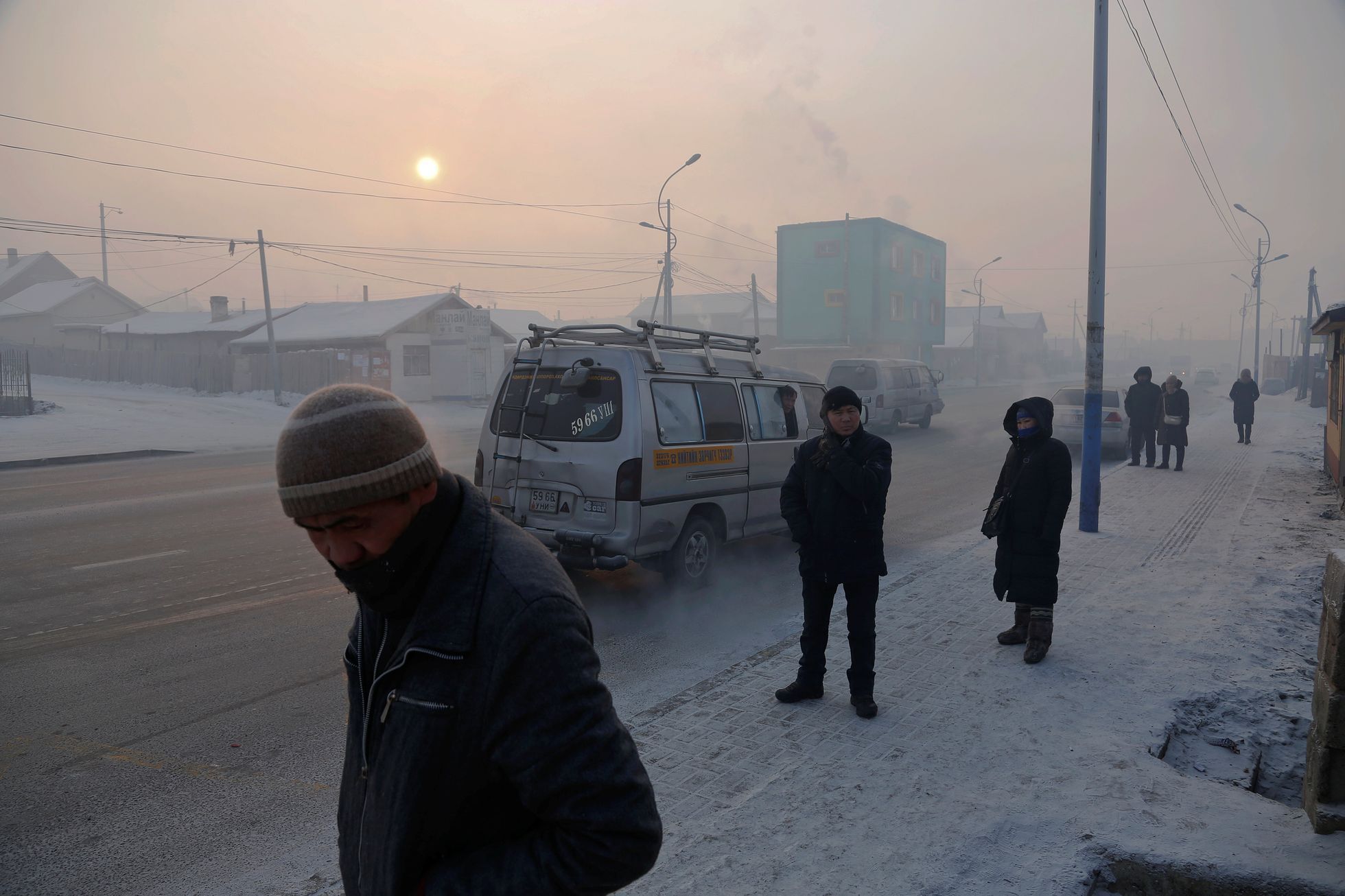 Ulánbátar, Mongolsko, smog, znečištění, klimatická změna, kouř, mongolové