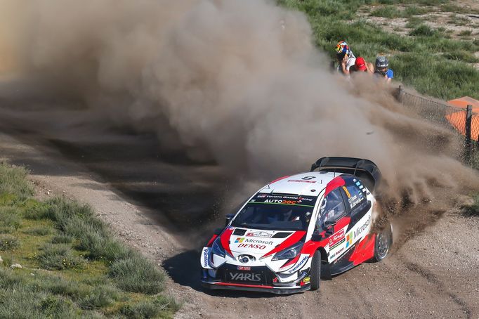 Ott Tänak v Toyotě na trati Portugalské rallye 2019