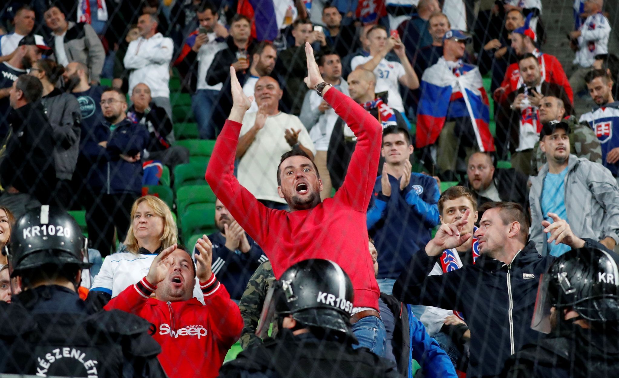 fotbal, kvalifikace ME 2020, Maďarsko - Slovensko, fanoušci Maďarska