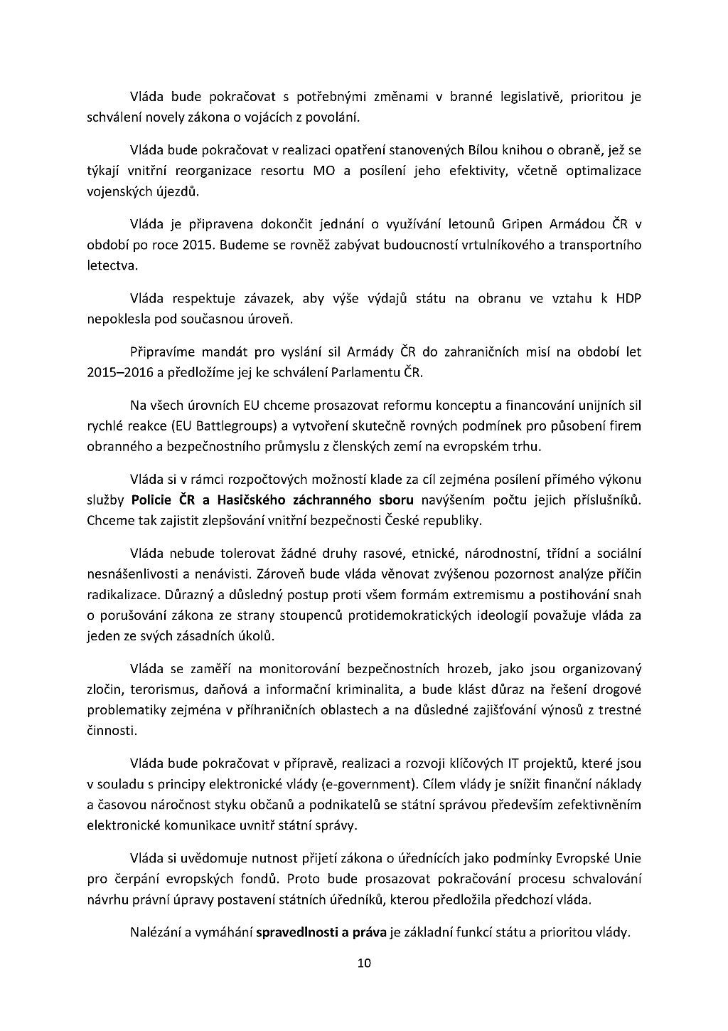 Programové prohlášení vlády